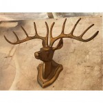 vintage 1970s brass deer head