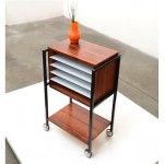 vintage 1970s rosewood office trolley