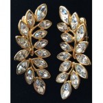 vintage 1980s kjl rhinestone earrings