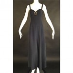 vintage 1990s claude montana wool evening dress