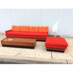 vintage adrian pearsall l-shape platform sofa and coffee table