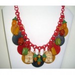 vintage bakelite celluloid buddha necklace