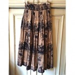 vintage byblos cotton print midi skirt