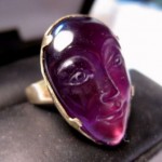 vintage carved amethyst ring