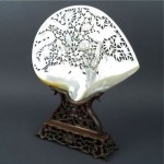 vintage chinese carved shell mother of pearl carving