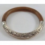 vintage chinese sterling bamboo bangle bracelet