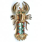 vintage corocraft lobster brooch