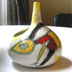 vintage guido gambone italian pottery vase