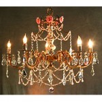 vintage italian tole porcelain crystal chandelier