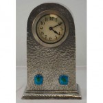 vintage liberty & co pewter enamel clock