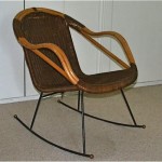 vintage mid-century cal-tiki rattan rocking chair