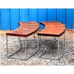 vintage milo baughman rosewood chrome tables