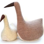 vintage modernist folk art stuffed geese