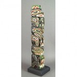 vintage northwest coast carved painted wooden totem pole