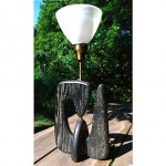 vintage oak table lamp