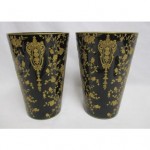 vintage pair cambridge rose point vases