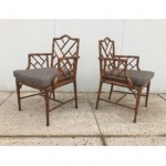 vintage pair faux bamboo chairs