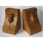 vintage pair robert thompson carved mouse bookends