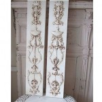 vintage pair shabby chic large panels