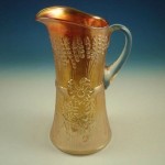 vintage rare dugan harvest carnival glass pitcher