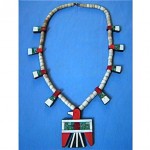 vintage santo domingo pueblo thunderbird necklace