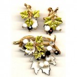 vintage vendome brooch and earrings set