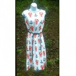 vintage vested gentress anchor lobster print dress