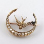 vintage victorian seed pearl brooch