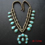 vintage wilson him turquoise squash blossom necklace