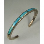 vintage zuni slim turquoise panel bracelet