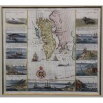 antique 1704 handcolored whaling map