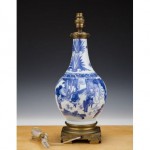 antique 17th century chinese porcelain bottle vase lamp