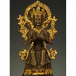 antique 1800s gilt bronze buddha