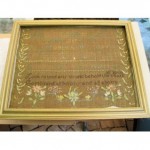 antique 1805 mayflower family sampler