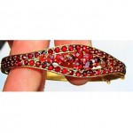 antique 1870s victorian rose cut garnet bangle bracelet