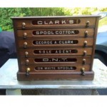 antique 1885 clark brothers walnut spool cabinet