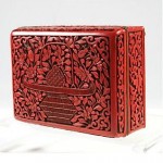 antique 1900s chinese carved cinnabar lacquer hinged box