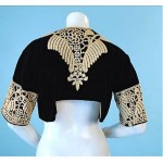 antique 1900s lace trim cropped velvet jacket