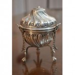 antique 1903 english silver string ball holder