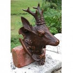 antique 19th century black forest carved oak deer head