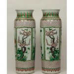 antique 19th century chinese polychrome vases