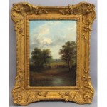 antique 19th century edwin buttery landscape oil painting