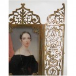 antique 19th century george hargreaves portrait in triptych frame