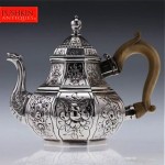 antique 19th century hunt & roskell solid silver teapot