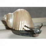 antique c 1900 silver shell snail paperweight