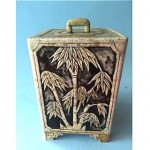 antique chinese carved stone tea caddy