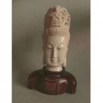 antique chinese hand carved kwan yin statue