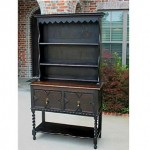 antique english dark oak petite sideboard