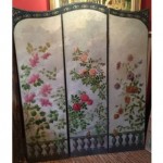 antique french handpainted dressing screen