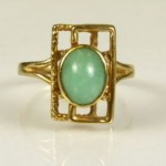 antique natural jade solitaire ring